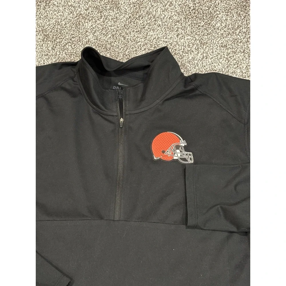 Nike Cleveland Browns Dri-FIT Quarter Zip Pullover Black Mens XXL NFL Football